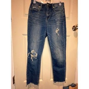 Madewell Distressed Jeans- High Rise Slim Boyjean
